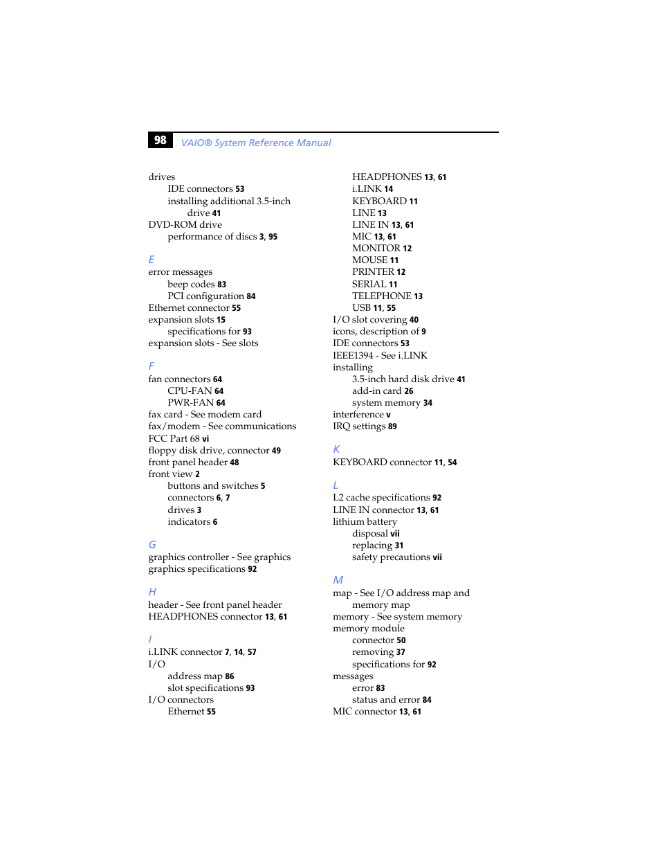 Sony PCV-RX460 User Manual | Page 112 / 114