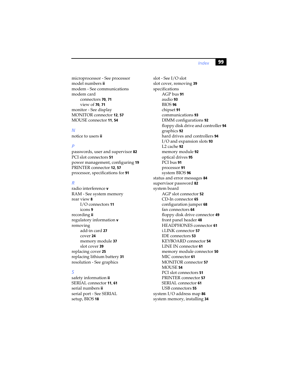 Sony PCV-RX460 User Manual | Page 113 / 114