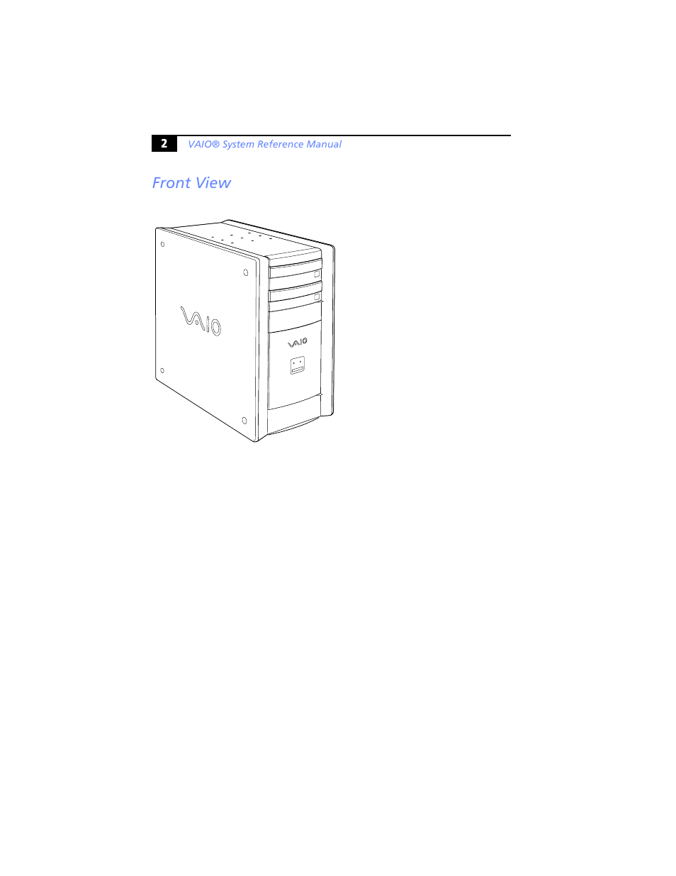 Front view | Sony PCV-RX460 User Manual | Page 16 / 114