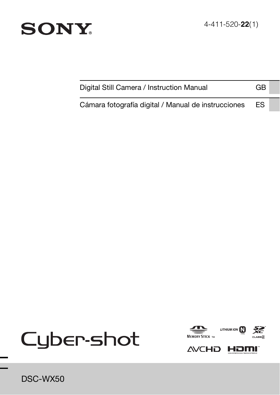 Sony DSC-WX50 User Manual | 64 pages