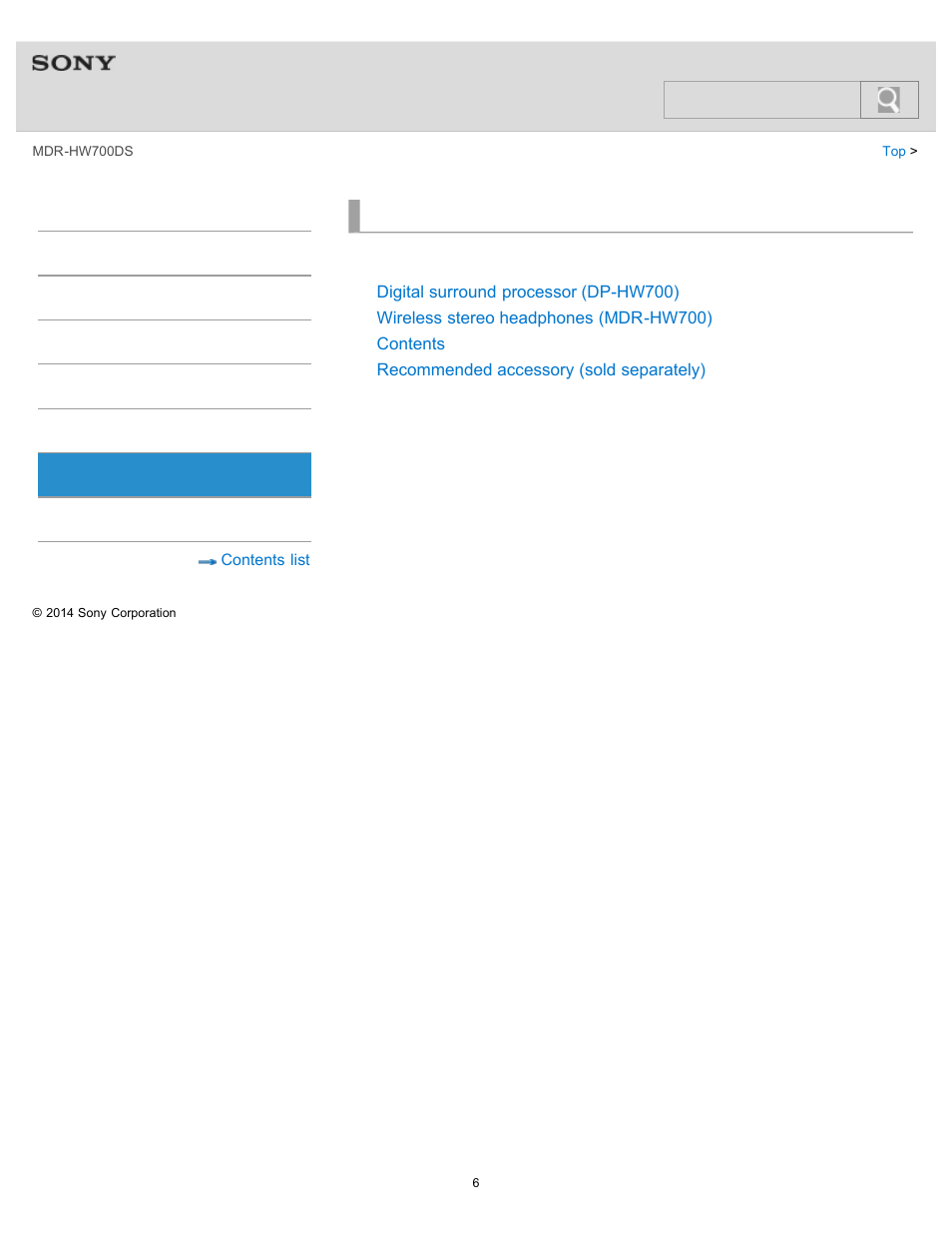 Specifications, Help guide | Sony MDR-HW700DS User Manual | Page 10 / 117