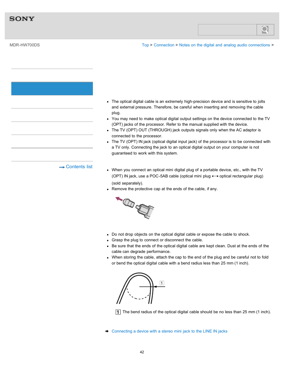 When you connect a device to the tv (opt) jacks, Audio input/output jacks), Search | Jacks), Help guide | Sony MDR-HW700DS User Manual | Page 46 / 117