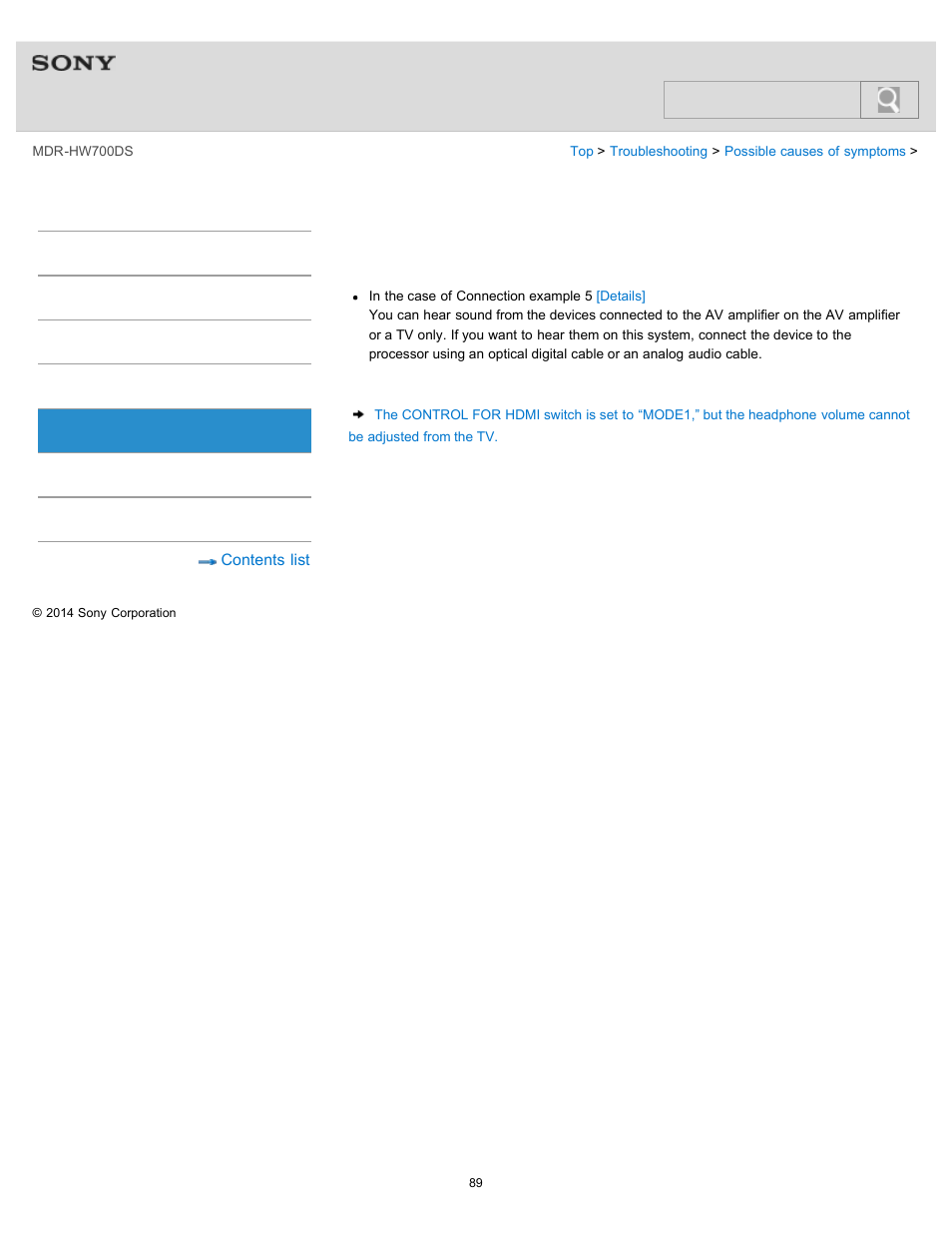 System, The system, Help guide | Search | Sony MDR-HW700DS User Manual | Page 93 / 117