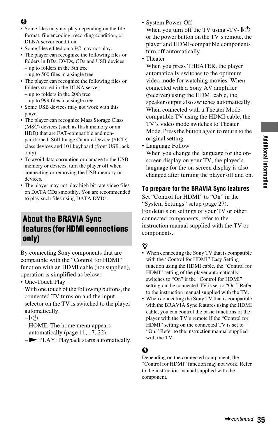 Sony BDP-S1700ES User Manual | Page 35 / 39