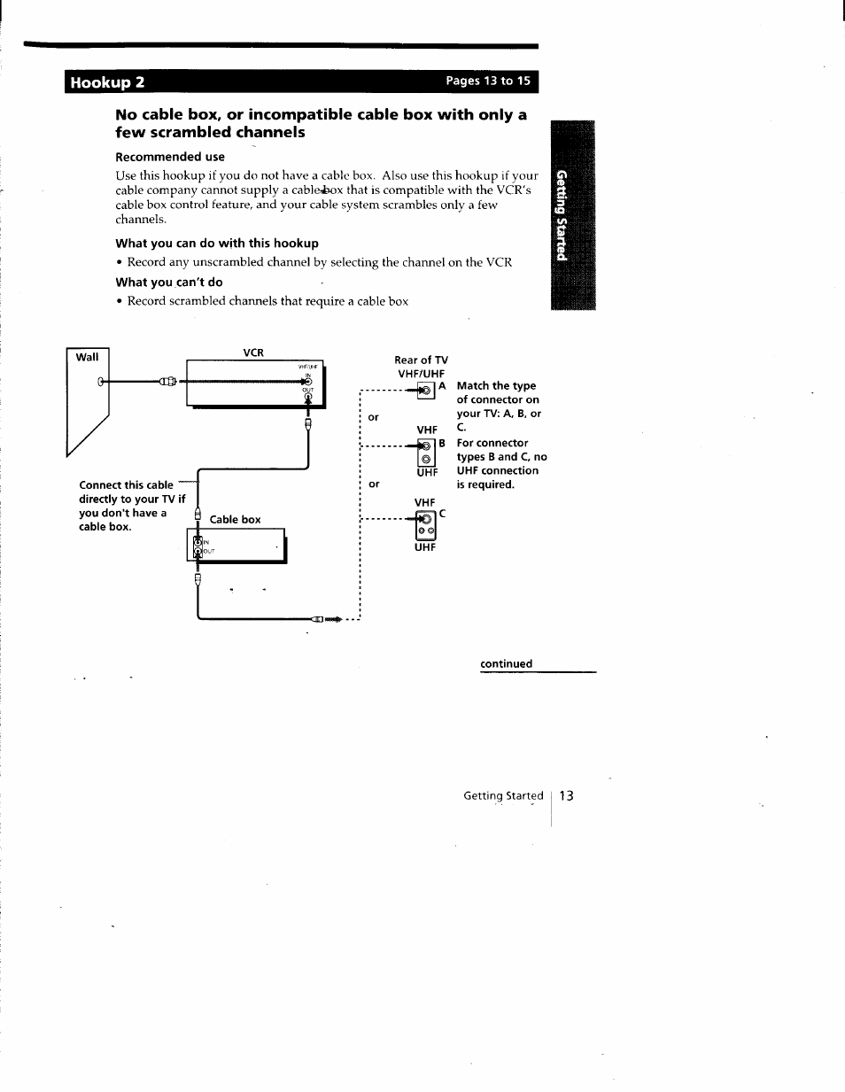 Hookup 2 | Sony SLV-788HF User Manual | Page 13 / 88