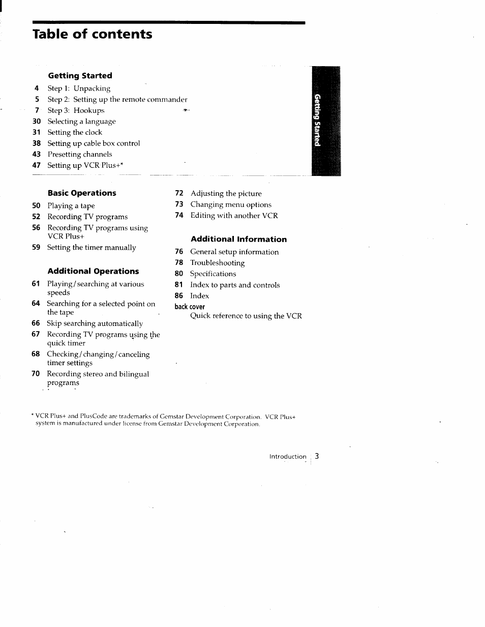 Sony SLV-788HF User Manual | Page 3 / 88