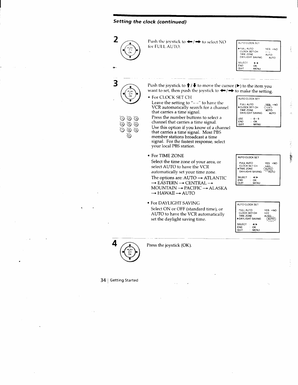Press the joystick (ok) | Sony SLV-788HF User Manual | Page 34 / 88