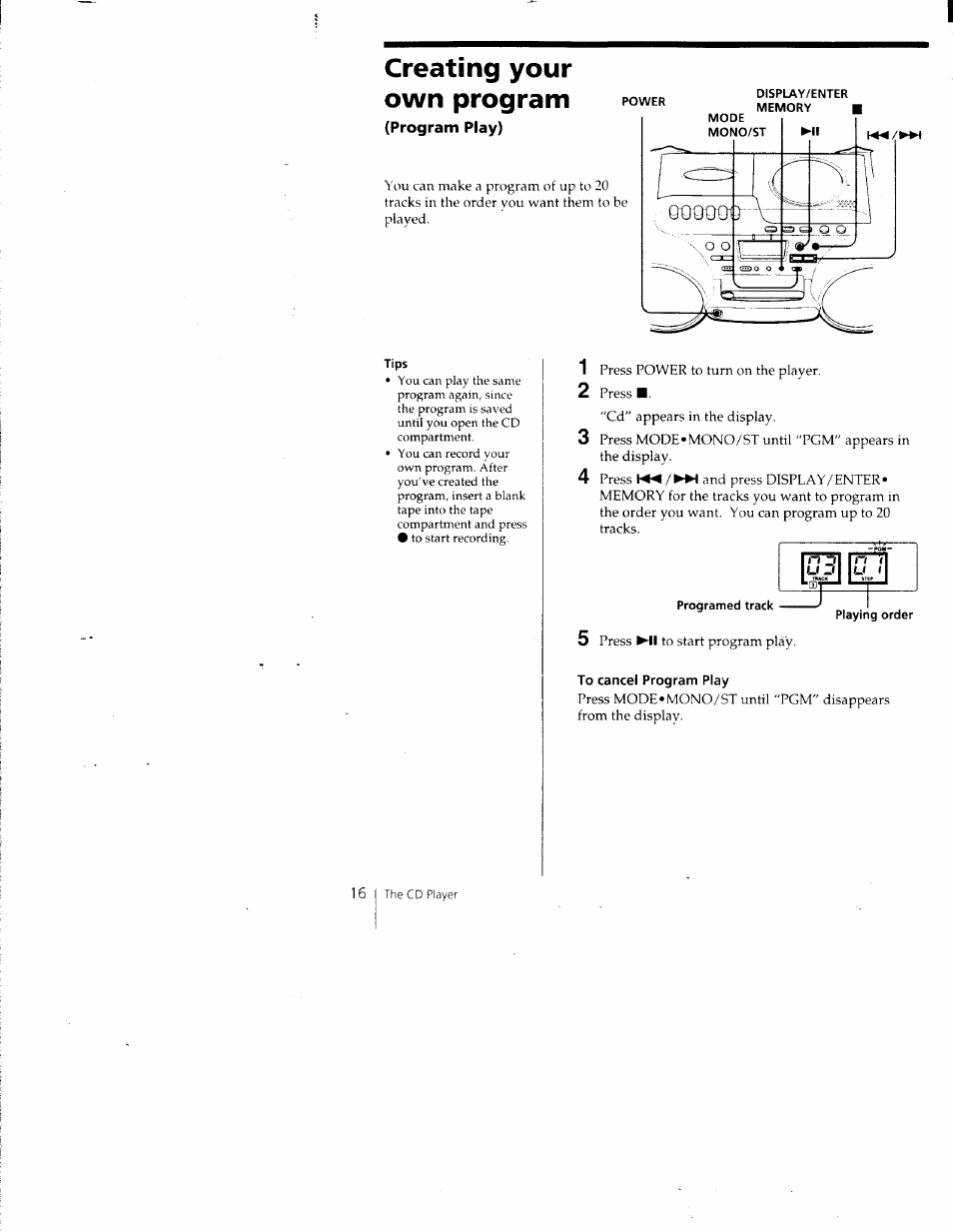 Creating your | Sony CFD-980 User Manual | Page 16 / 34
