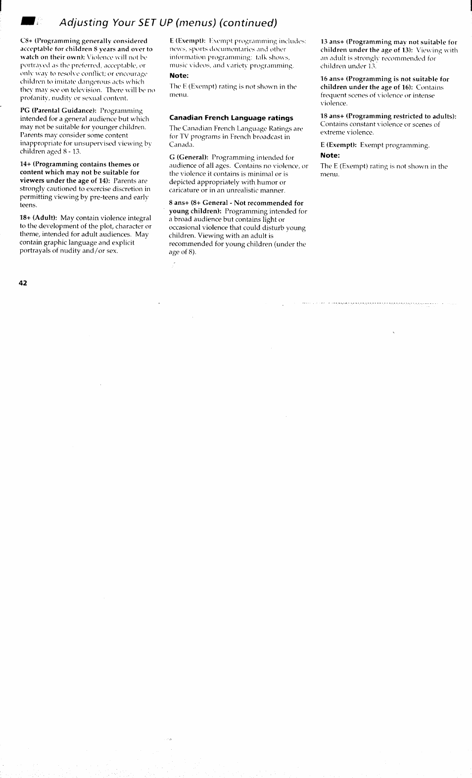 Adjusting your set up (menus) (continued) | Sony KP 61S70 User Manual | Page 46 / 54