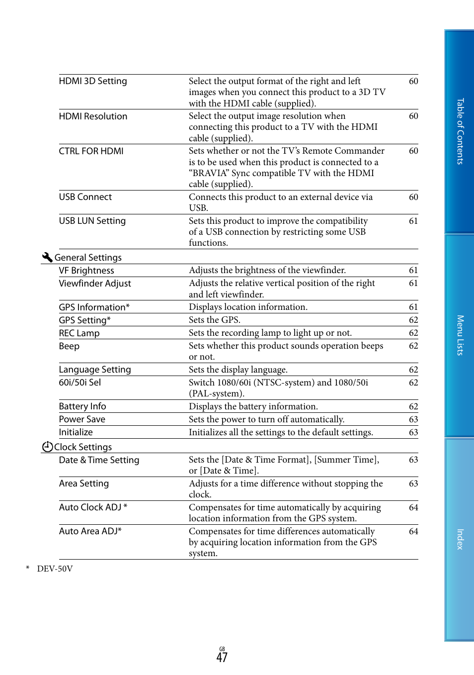Sony DEV-50V User Manual | Page 47 / 90