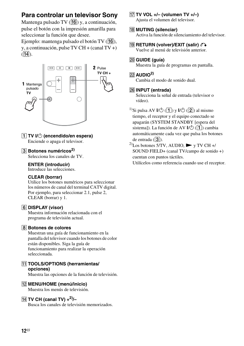 Para controlar un televisor sony | Sony HT-SS380 User Manual | Page 62 / 108