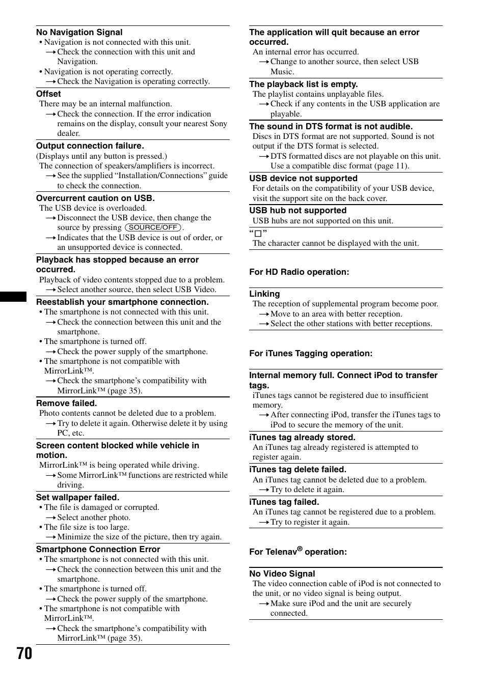 Sony XAV-701HD User Manual | Page 70 / 228