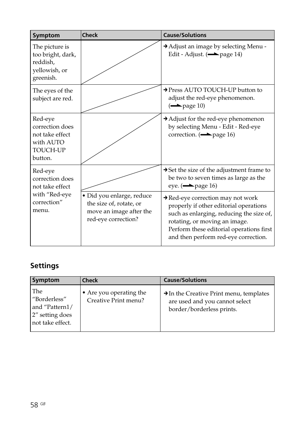 Settings | Sony DPP-FP70 User Manual | Page 58 / 84