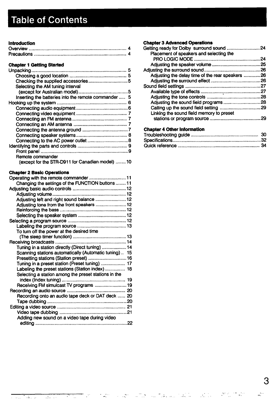 Sony STR-D711 User Manual | Page 3 / 36