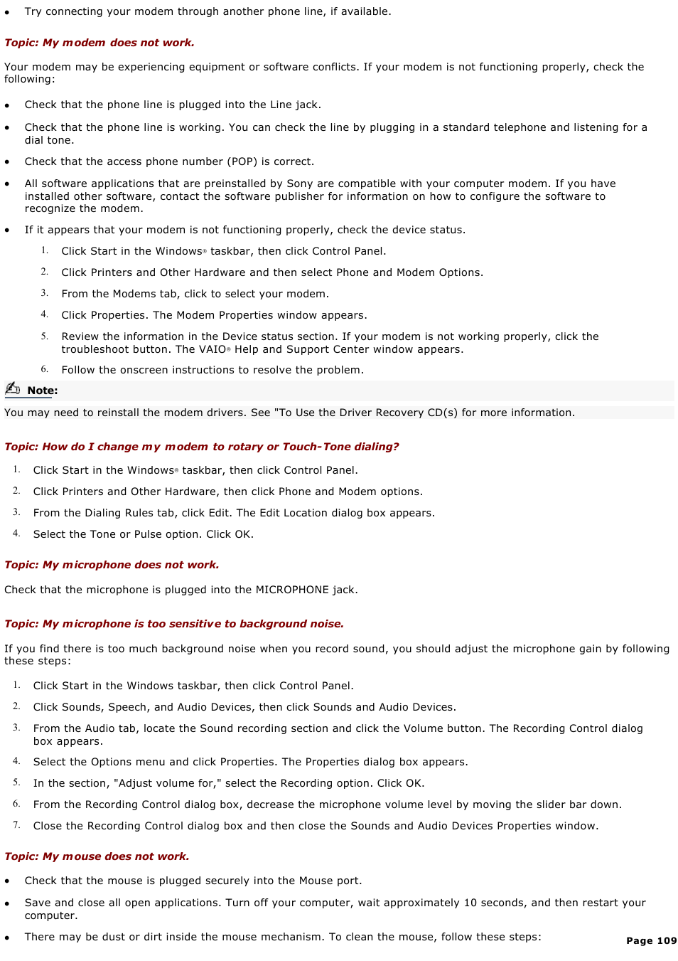 Sony PCV-LX920 User Manual | Page 109 / 140