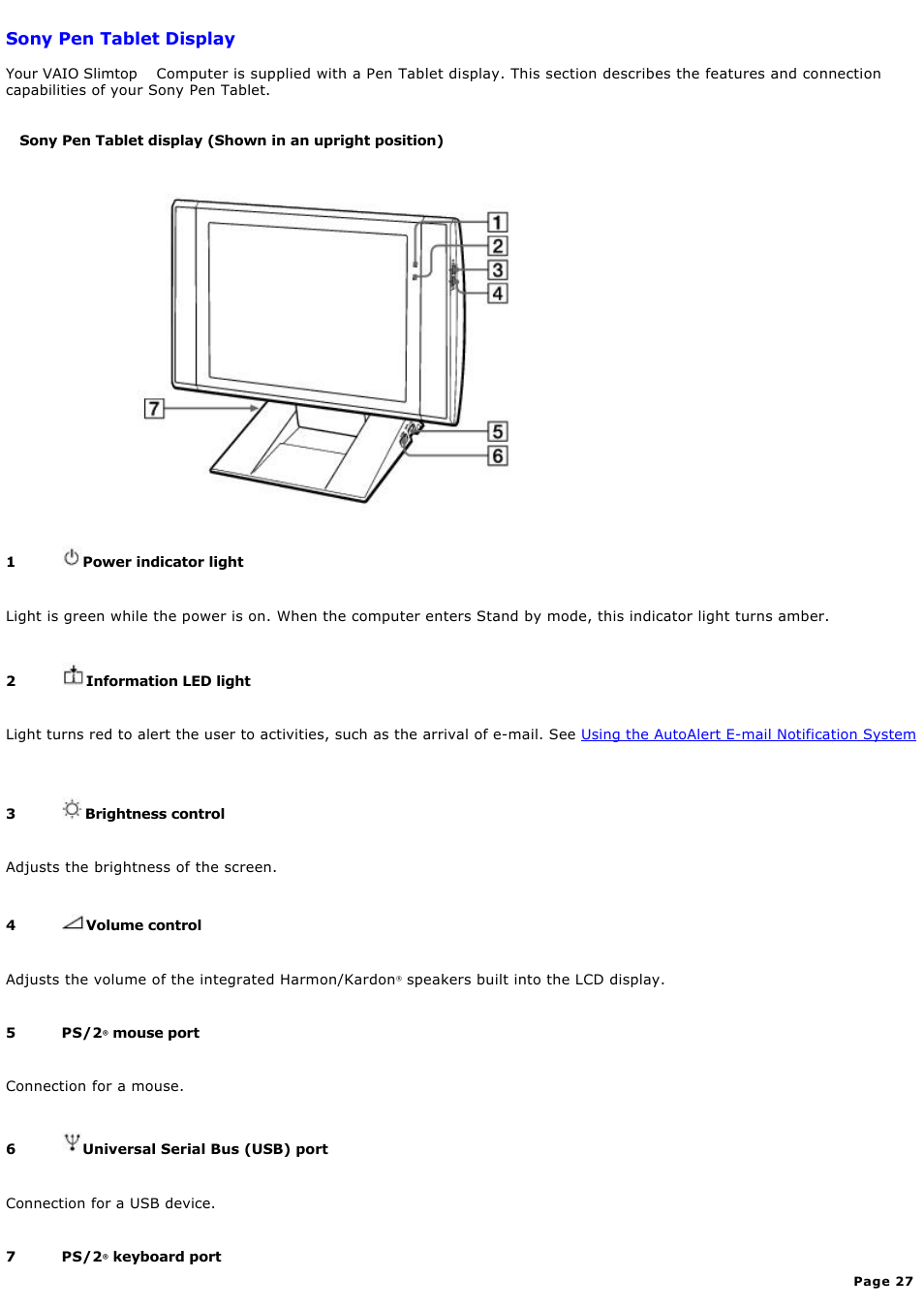 Sony pen tablet display | Sony PCV-LX920 User Manual | Page 27 / 140