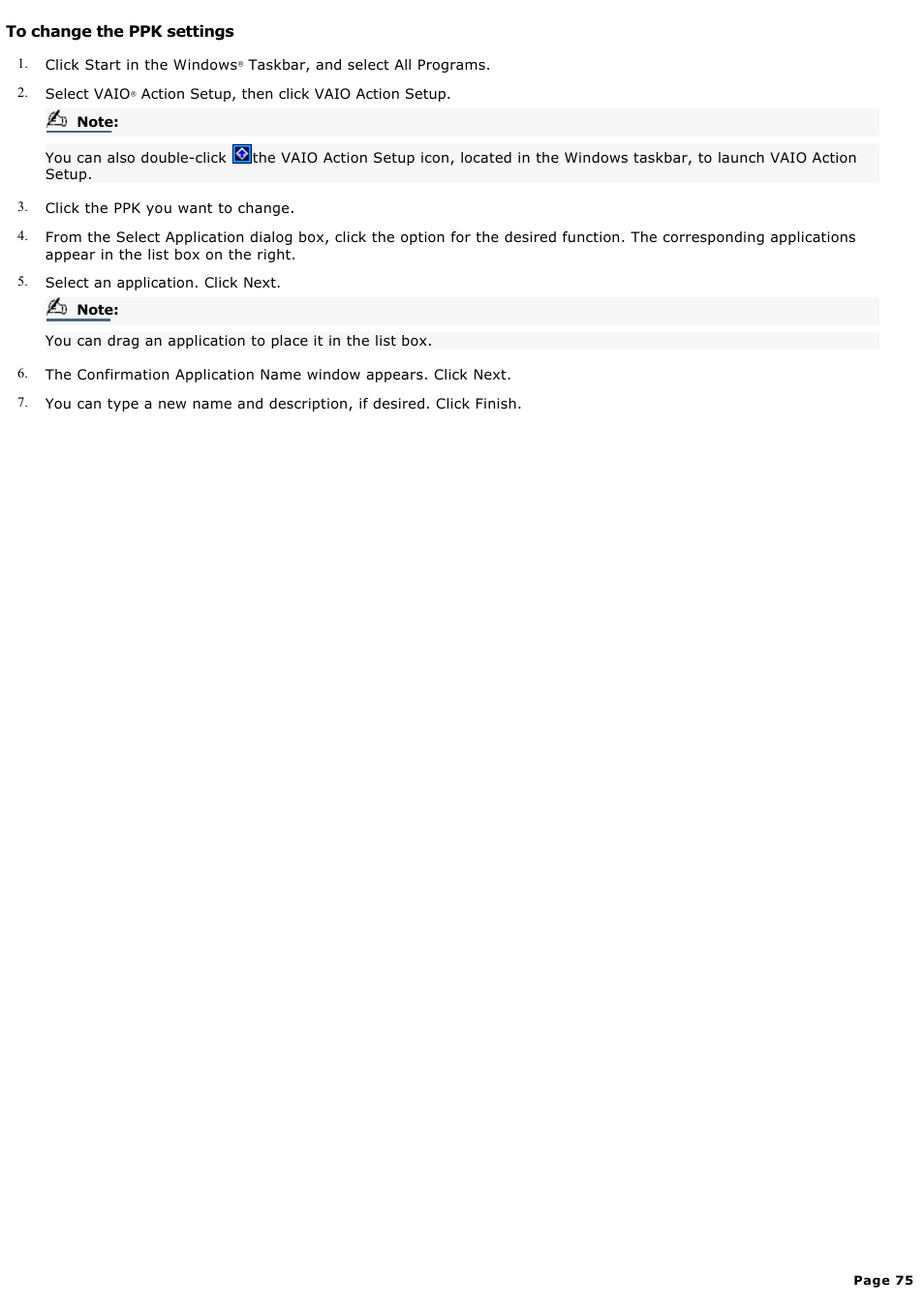 To change the ppk settings | Sony PCV-LX920 User Manual | Page 75 / 140