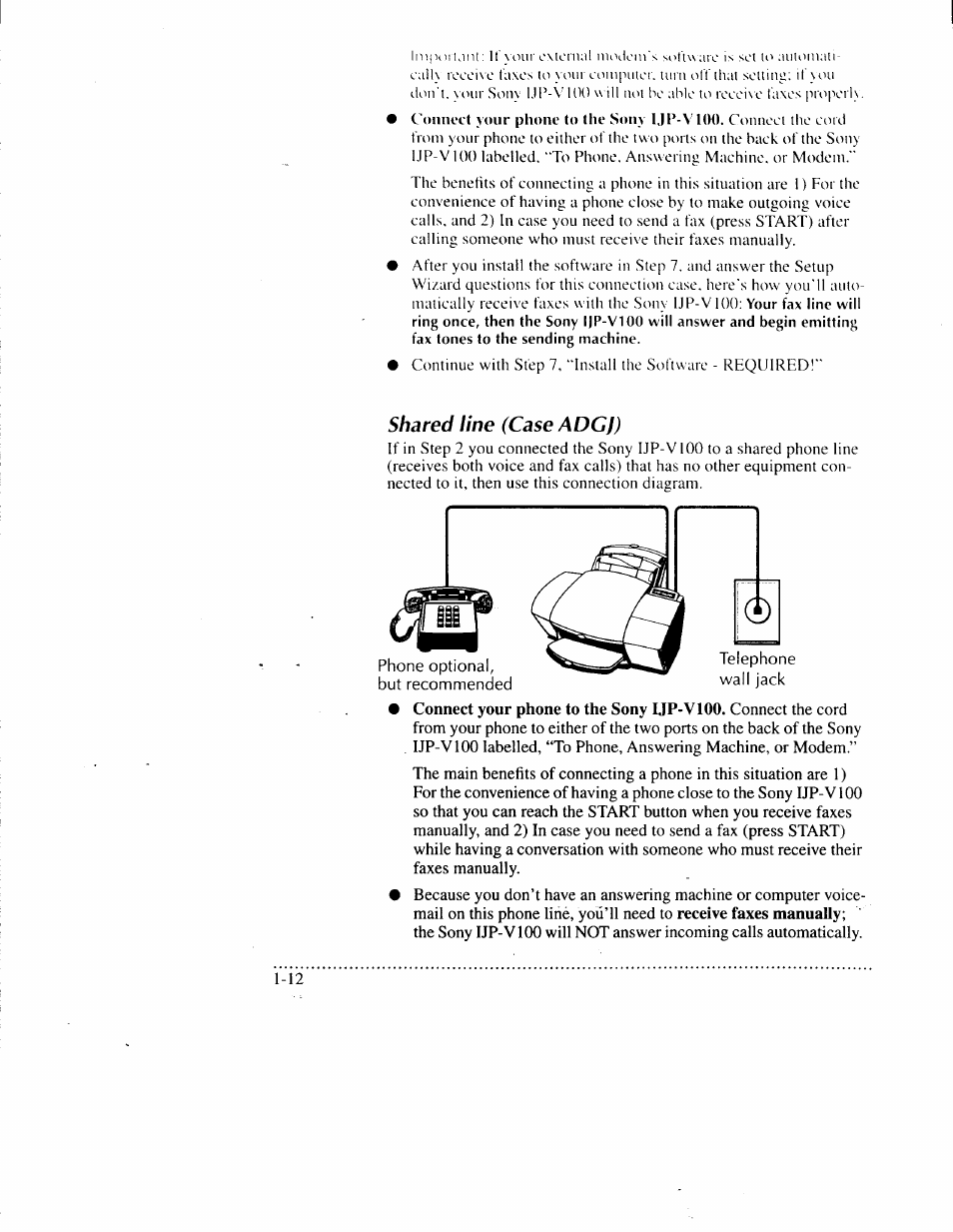 Shared line (case adgj) | Sony IJP-V100 User Manual | Page 18 / 106