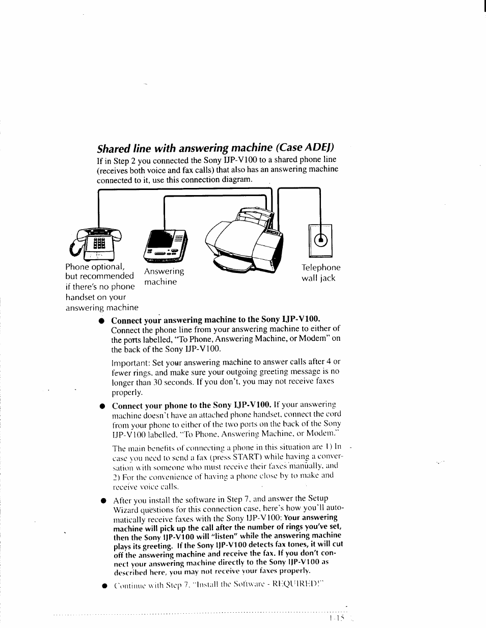 Shared line with answering machine (case adej) | Sony IJP-V100 User Manual | Page 21 / 106
