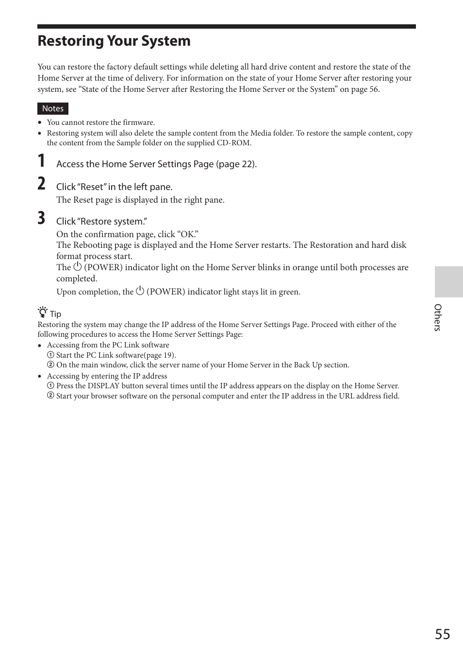 Restoring your system | Sony VGF-HS1 User Manual | Page 55 / 104