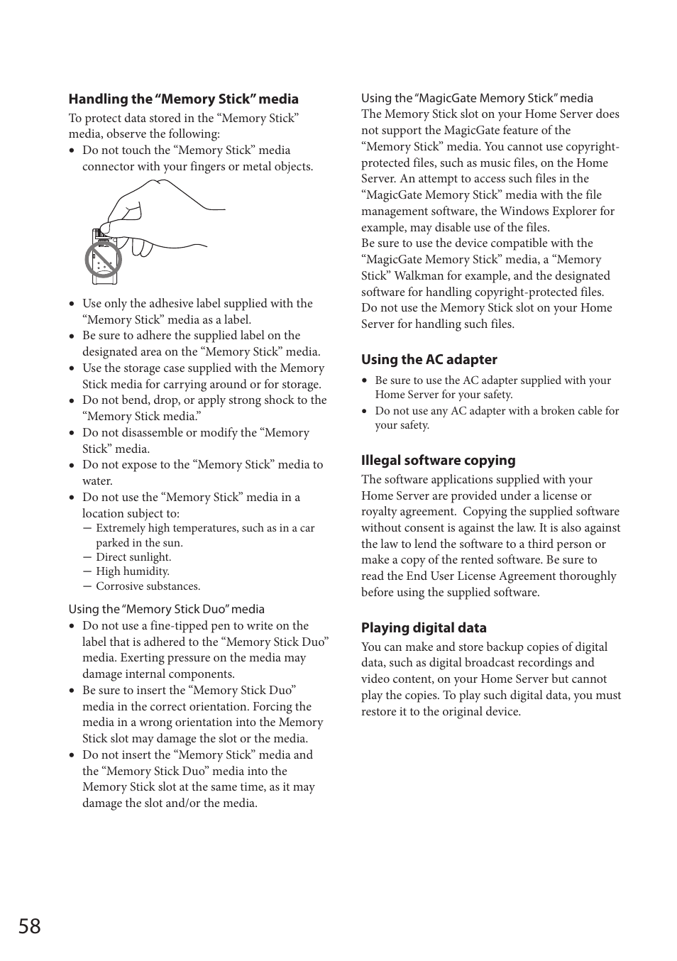 Sony VGF-HS1 User Manual | Page 58 / 104