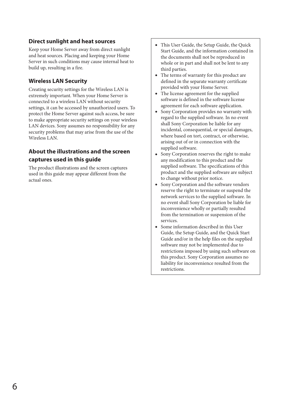 Sony VGF-HS1 User Manual | Page 6 / 104