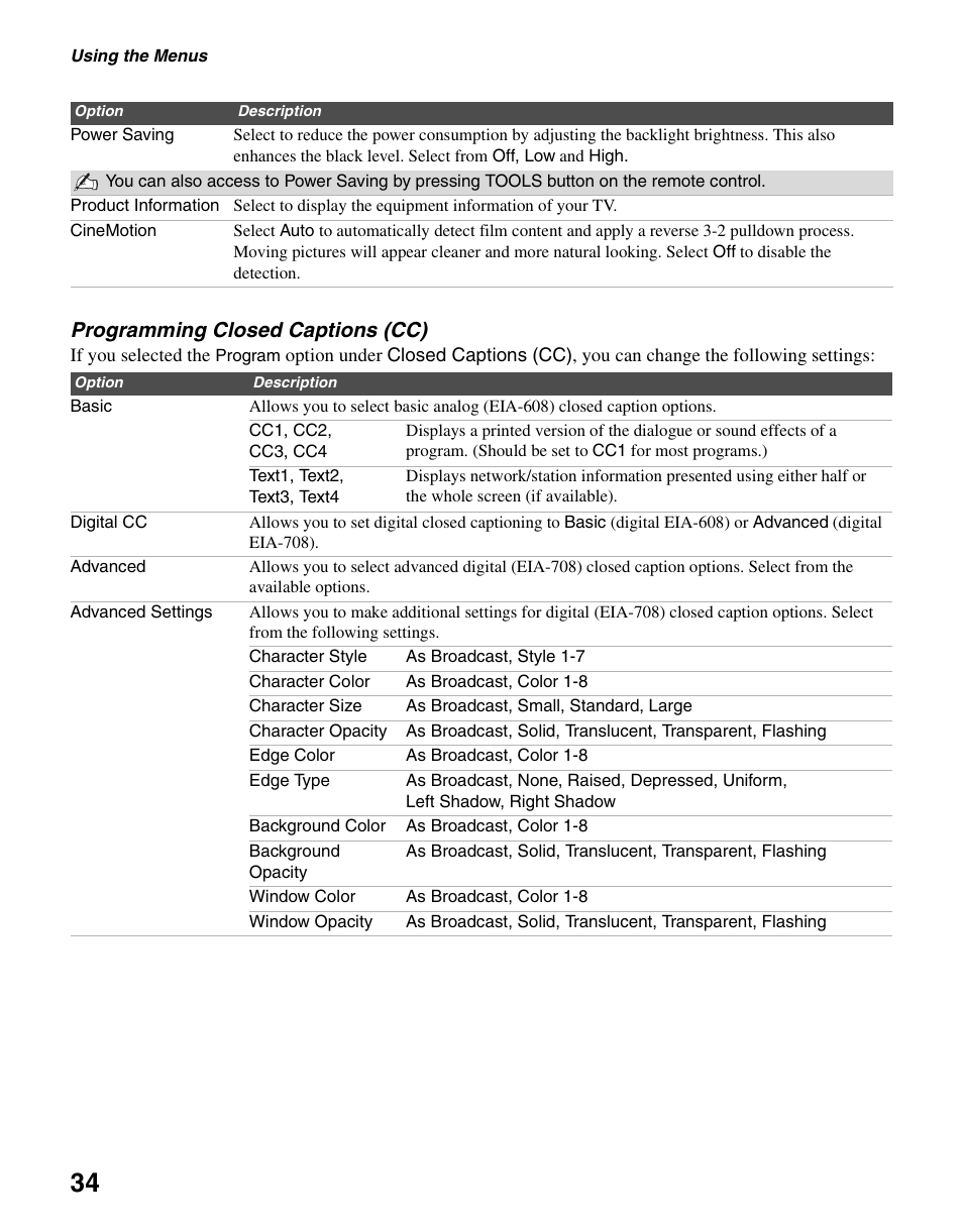 Sony KDL-19M4000 User Manual | Page 34 / 44