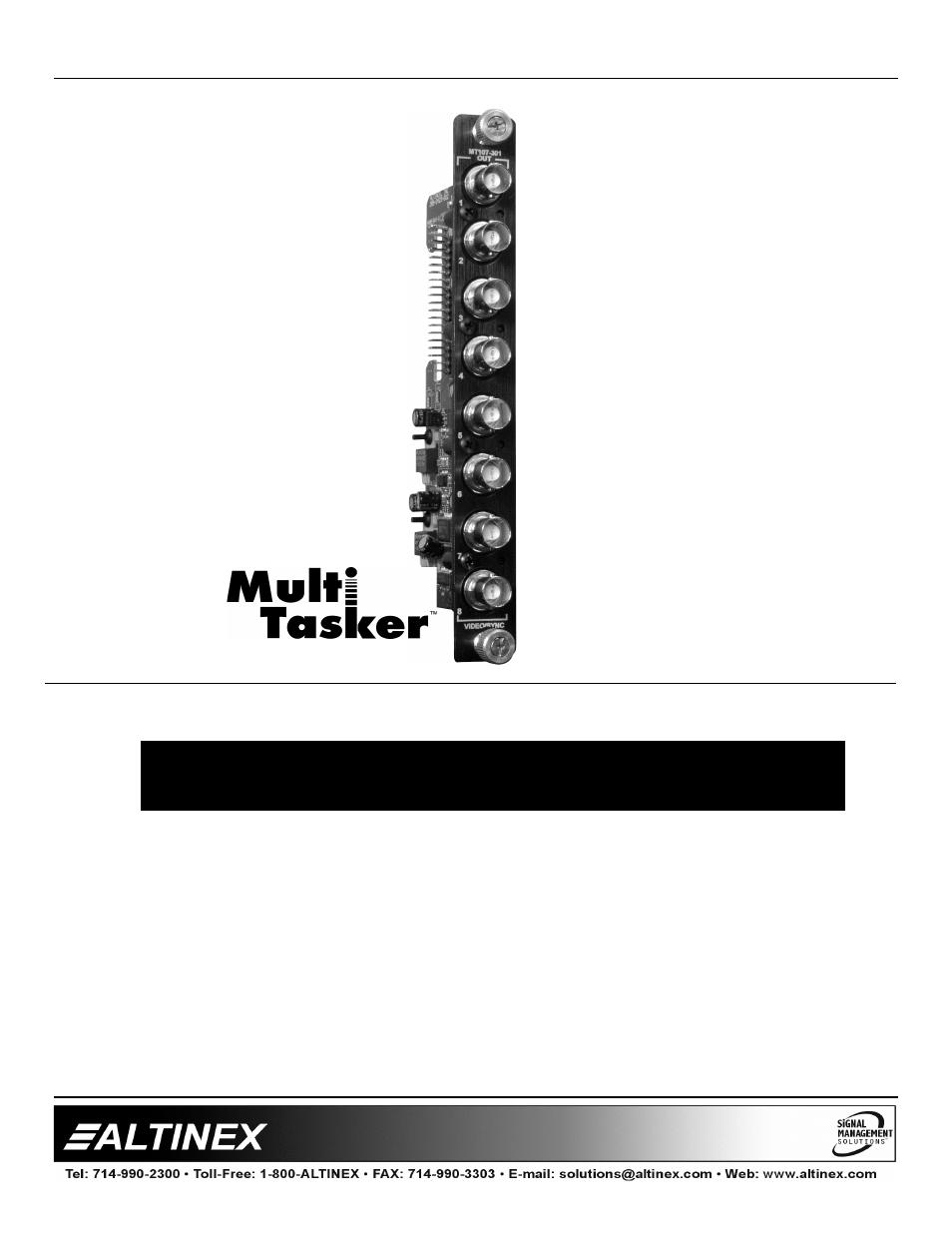 Altinex Multi Tasker MT107-301 User Manual | 11 pages
