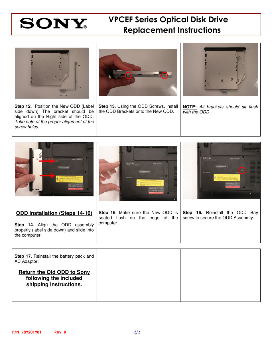 Sony VPCEF44FX User Manual | Page 3 / 3