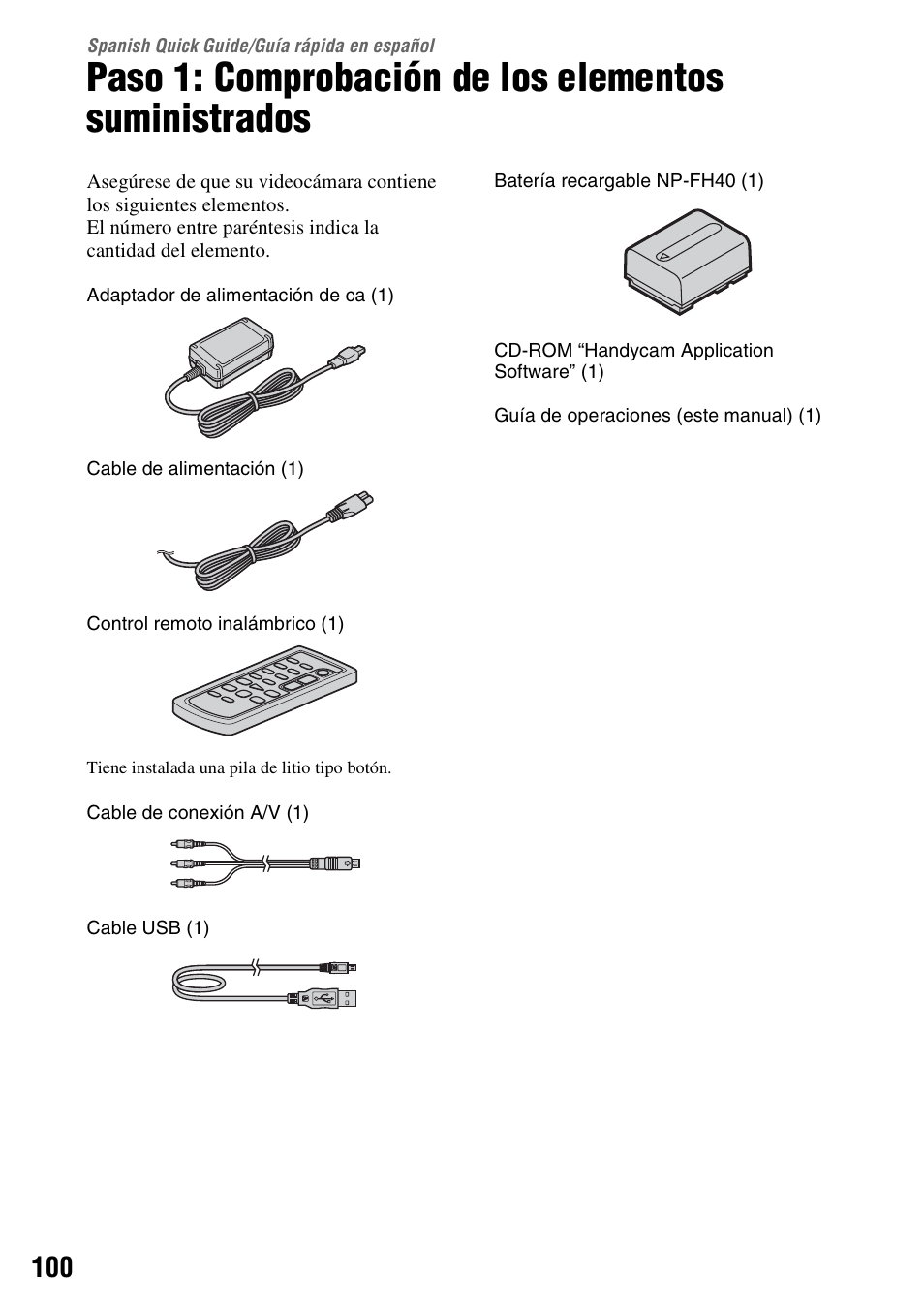 Spanish quick guide/guía rápida en español, Spanish quick guide, Guía rápida en español | Sony DCR-HC62 User Manual | Page 100 / 116