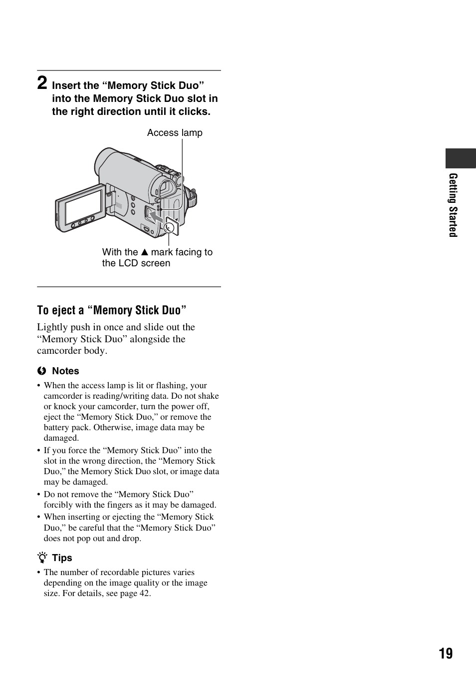 Sony DCR-HC62 User Manual | Page 19 / 116