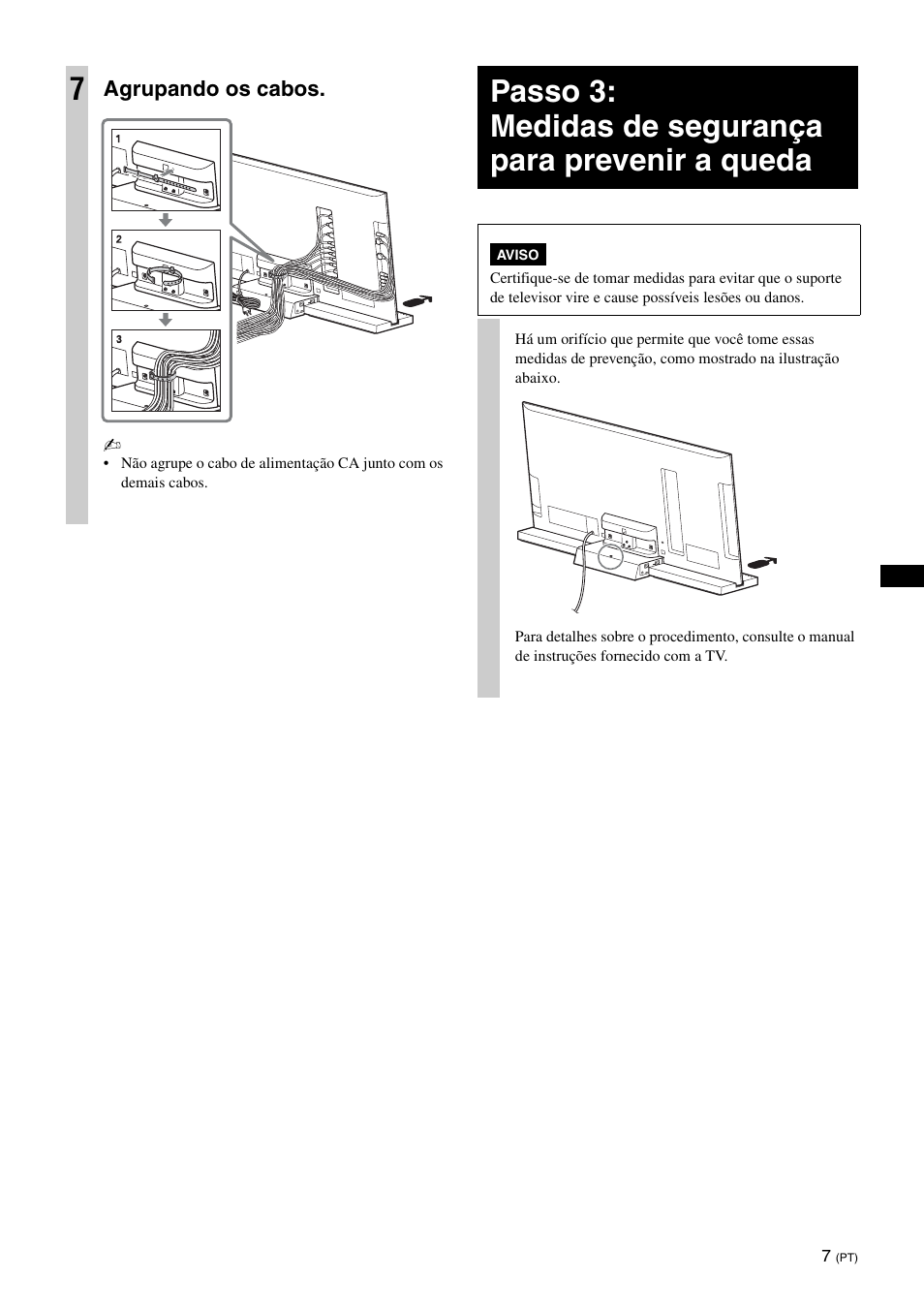 Agrupando os cabos | Sony SU-B550S User Manual | Page 45 / 51