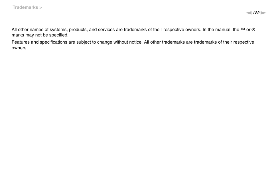 Sony VPCW111XX User Manual | Page 122 / 124