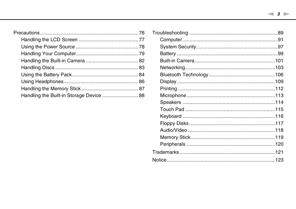 Sony VPCW111XX User Manual | Page 3 / 124