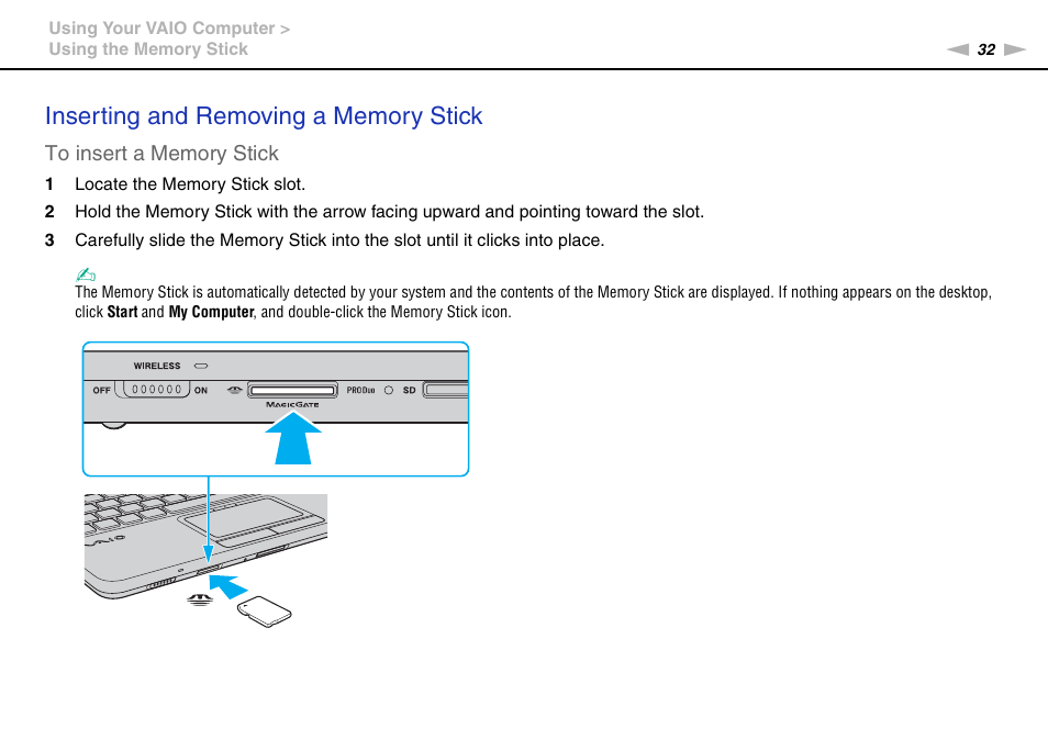 Sony VPCW111XX User Manual | Page 32 / 124