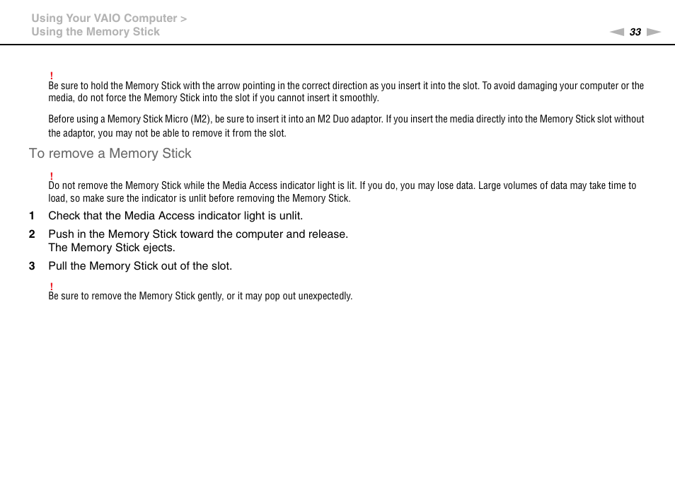 Sony VPCW111XX User Manual | Page 33 / 124