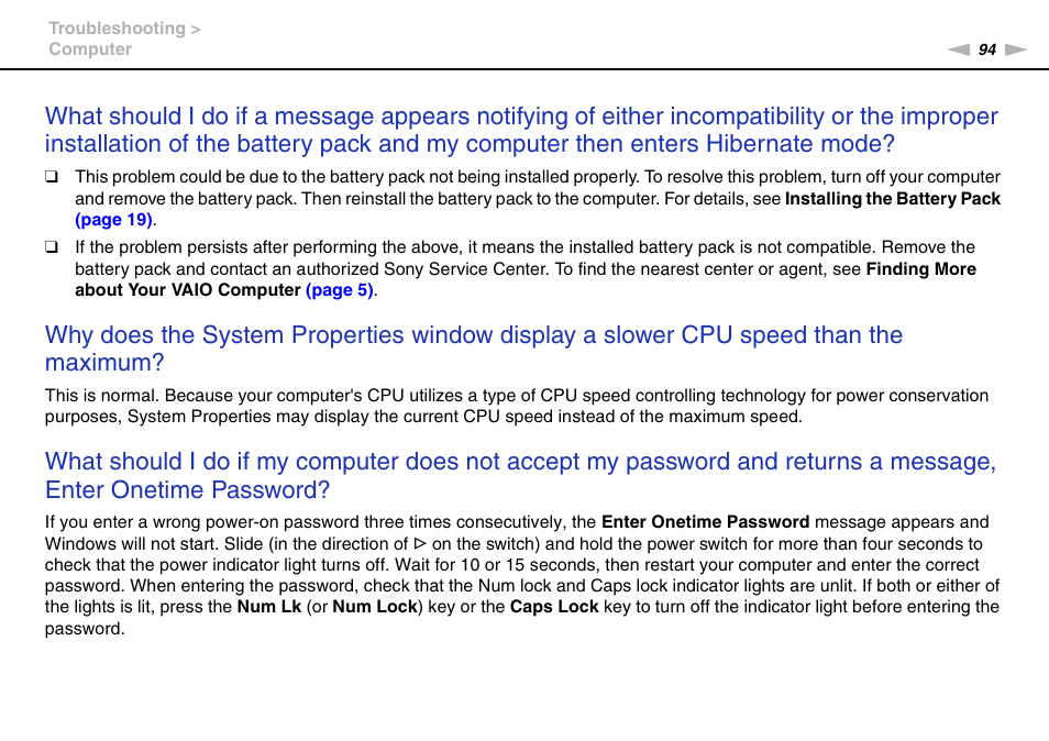 Sony VPCW111XX User Manual | Page 94 / 124