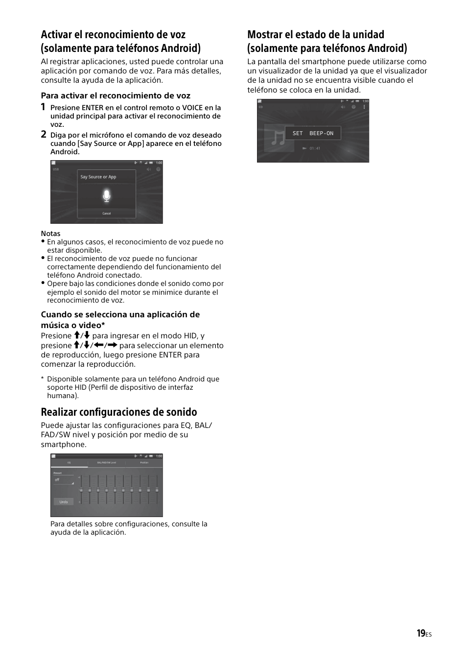 Realizar configuraciones de sonido | Sony XSP-N1BT User Manual | Page 79 / 96