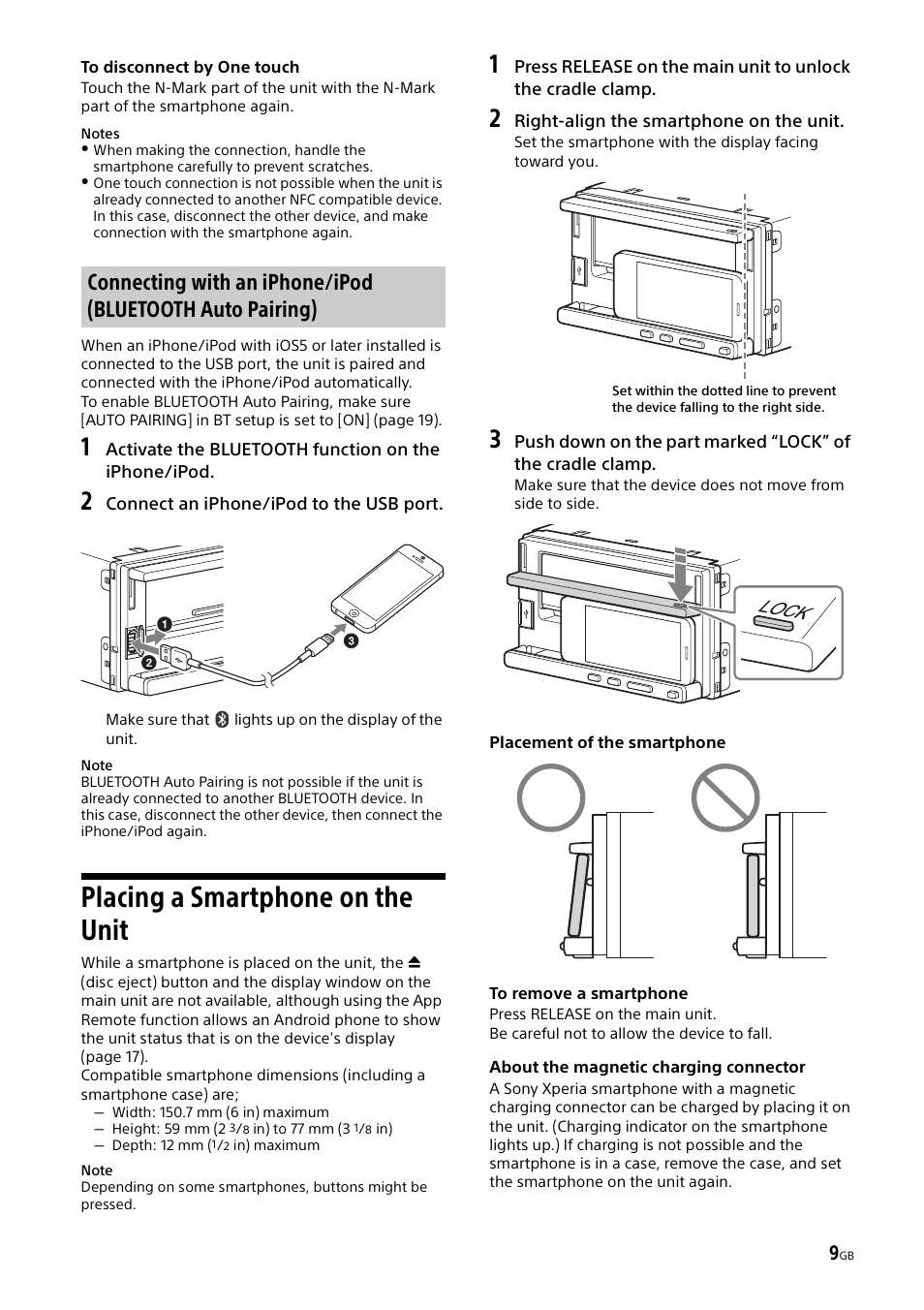 Placing a smartphone on the unit | Sony XSP-N1BT User Manual | Page 9 / 96