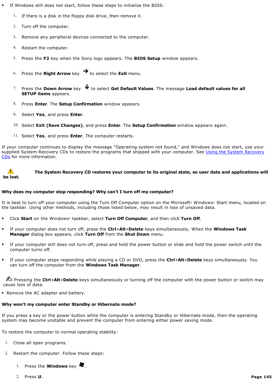 Sony PCG-Z1RA User Manual | Page 145 / 147