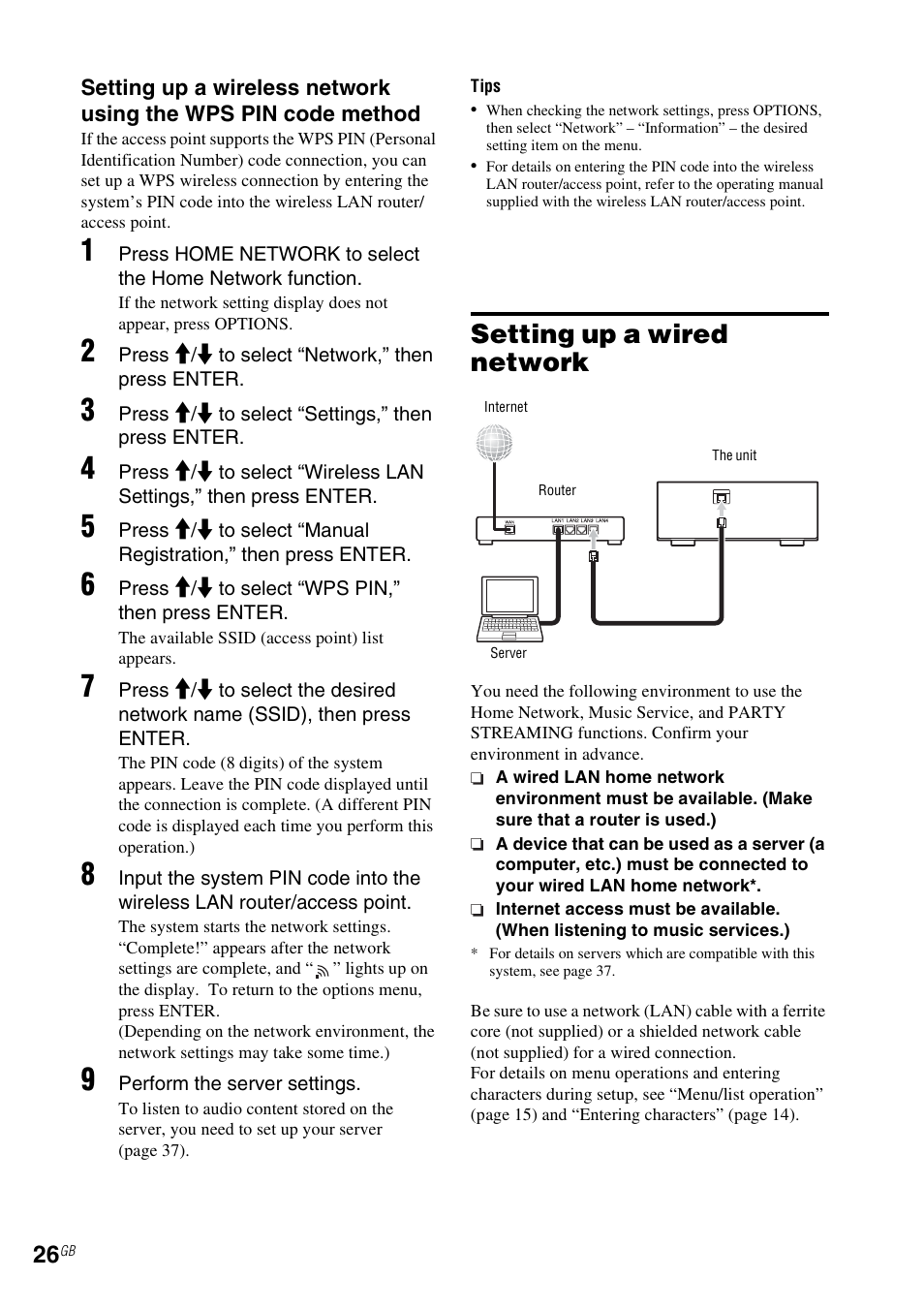 Setting up a wired network | Sony CMT-MX700Ni User Manual | Page 26 / 80