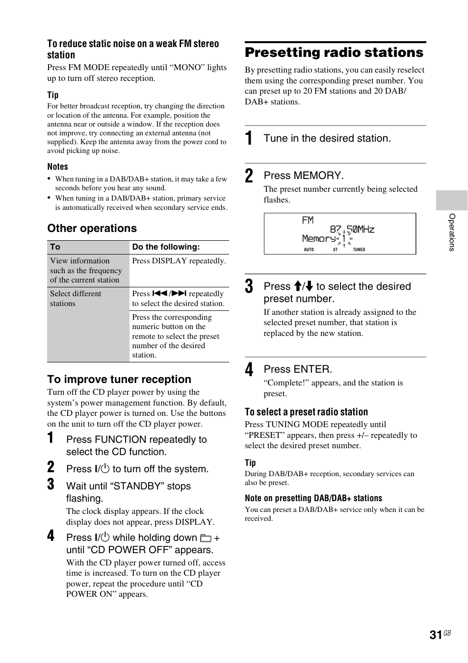 Presetting radio stations, E 31 | Sony CMT-MX700Ni User Manual | Page 31 / 80