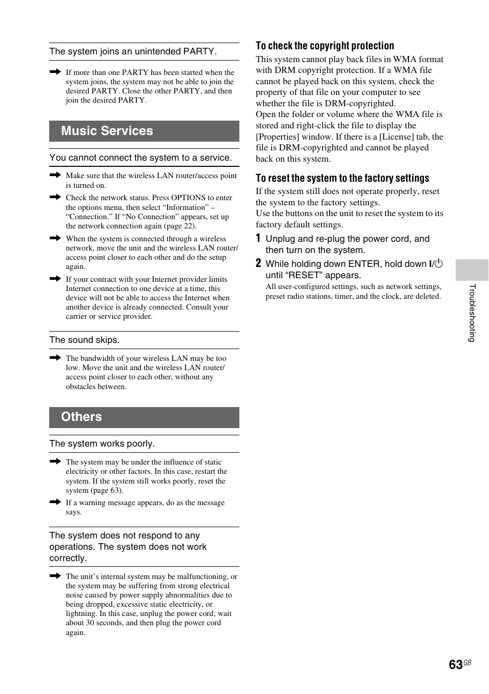 Music services, Others | Sony CMT-MX700Ni User Manual | Page 63 / 80
