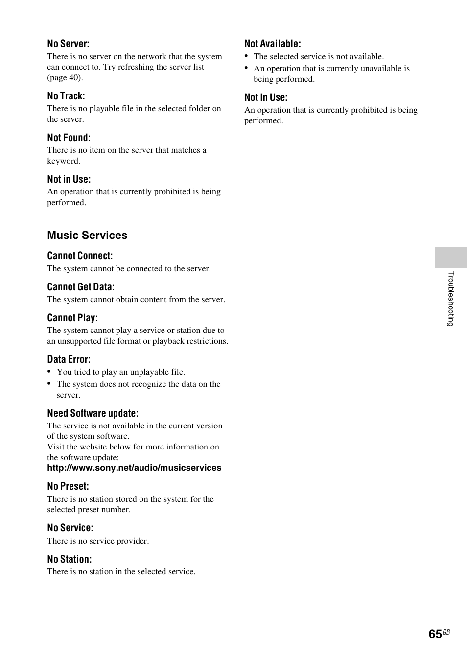 Music services | Sony CMT-MX700Ni User Manual | Page 65 / 80