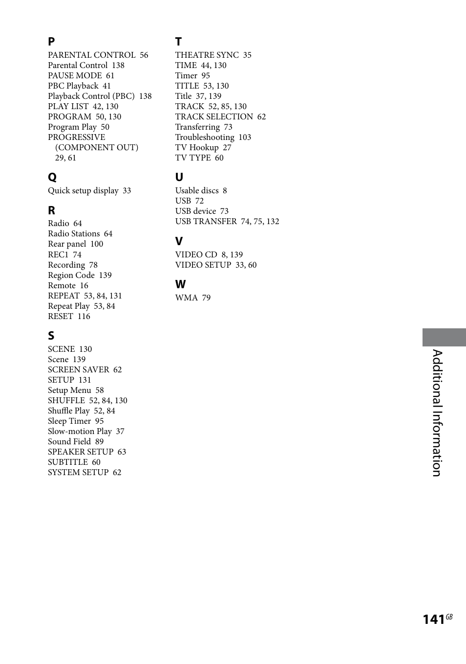 Additional i nf or ma tion | Sony LBT-LCD77Di User Manual | Page 141 / 143