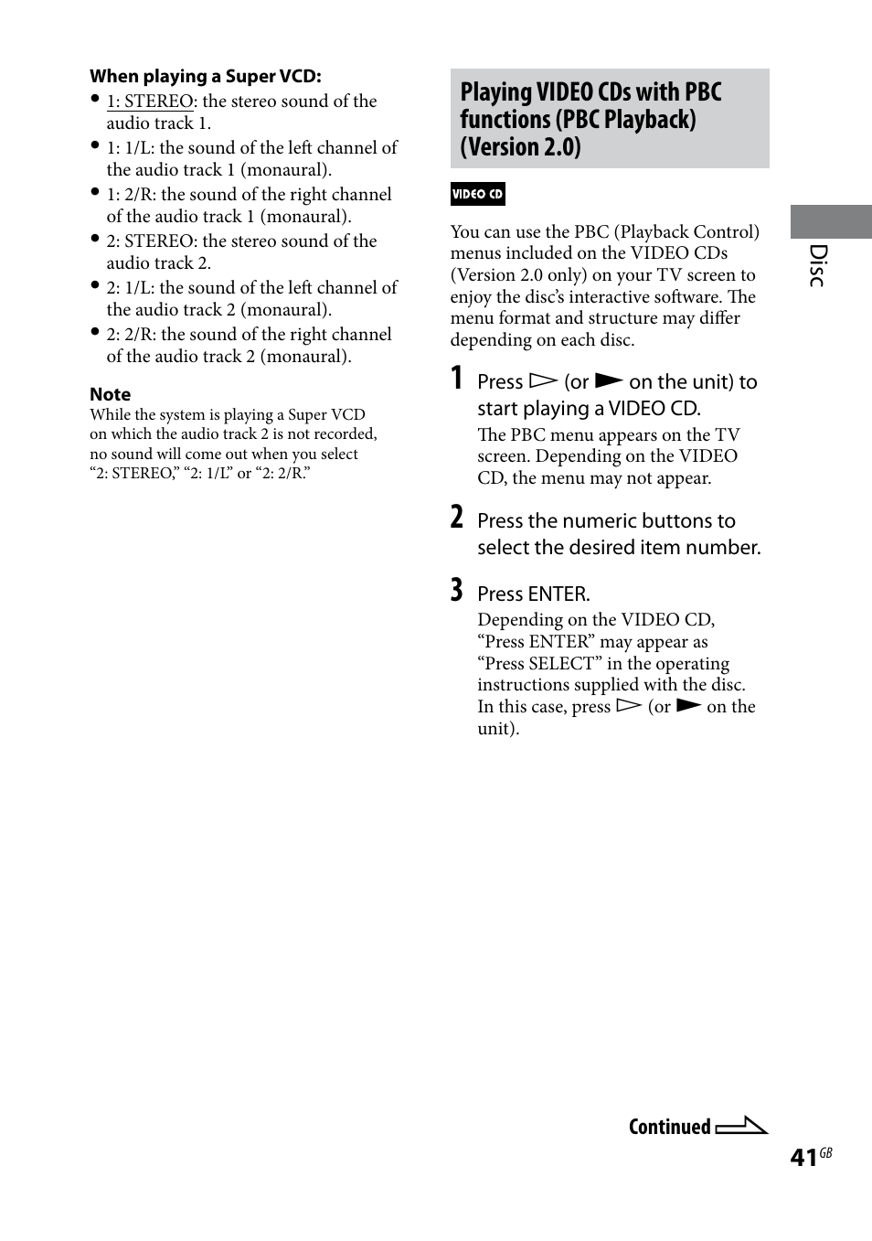 Disc | Sony LBT-LCD77Di User Manual | Page 41 / 143