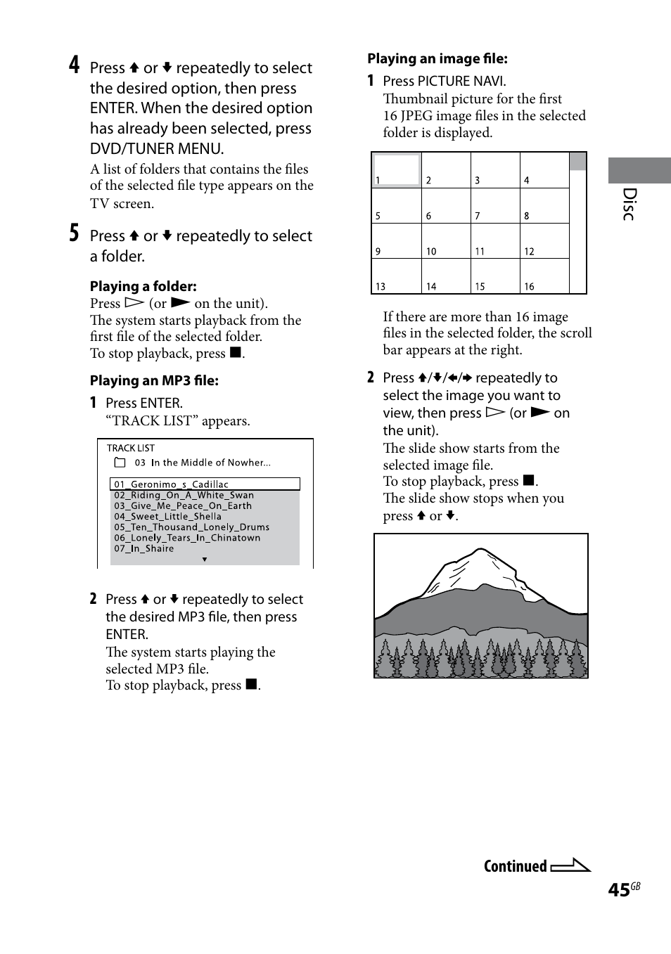 Disc | Sony LBT-LCD77Di User Manual | Page 45 / 143