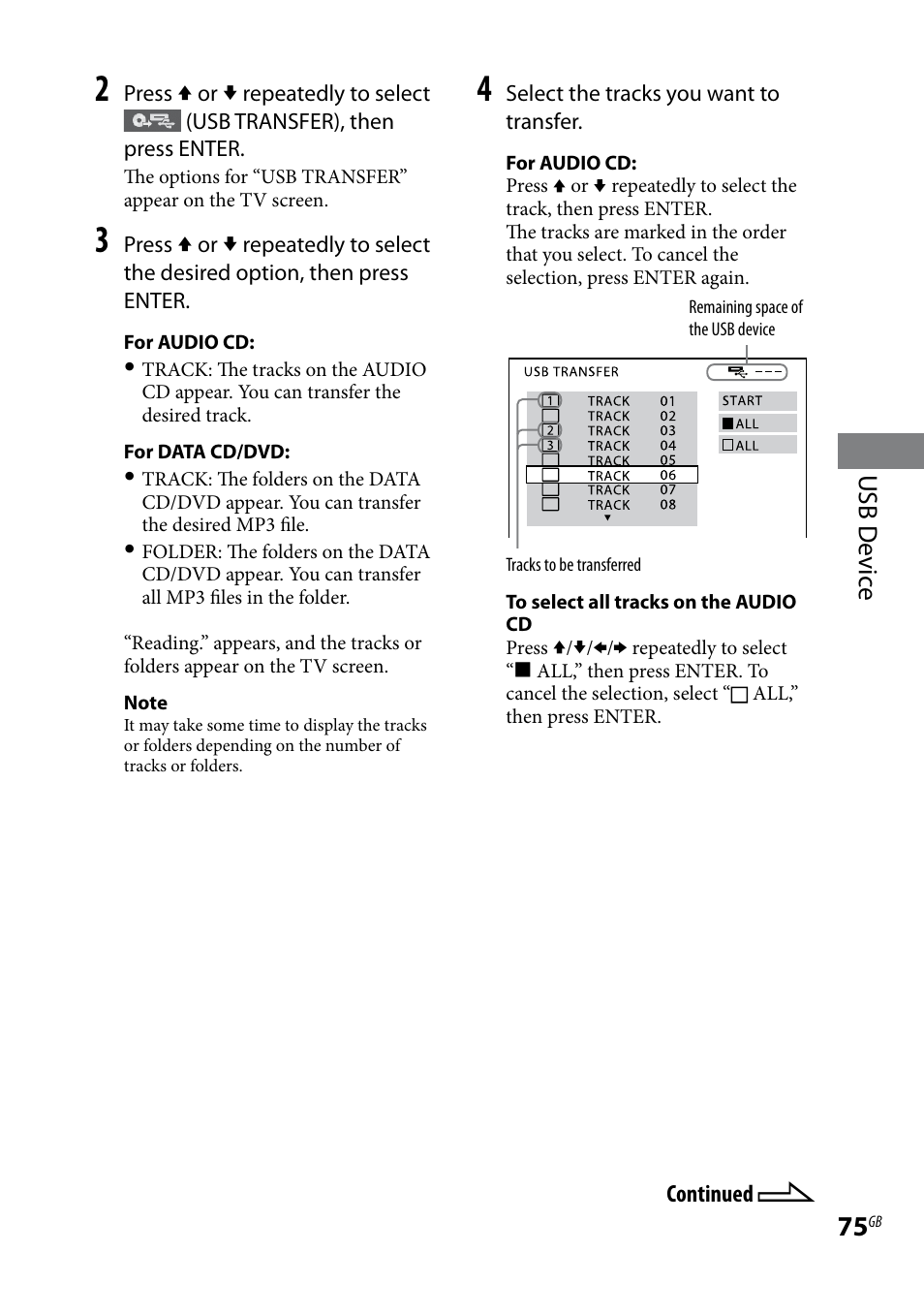 Usb d evic e | Sony LBT-LCD77Di User Manual | Page 75 / 143