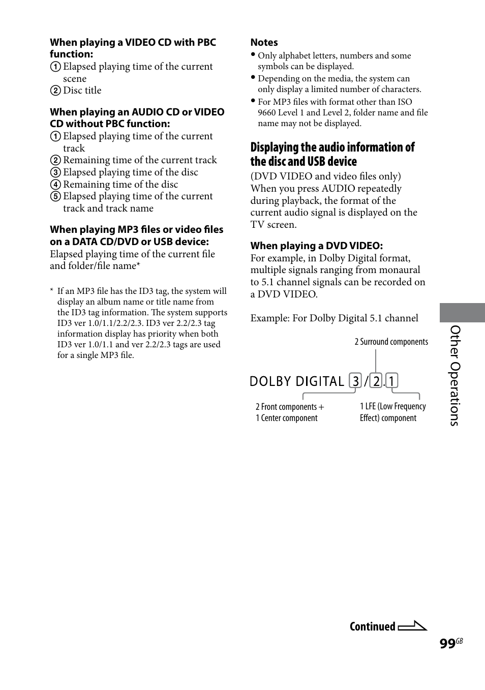 Other oper ations | Sony LBT-LCD77Di User Manual | Page 99 / 143