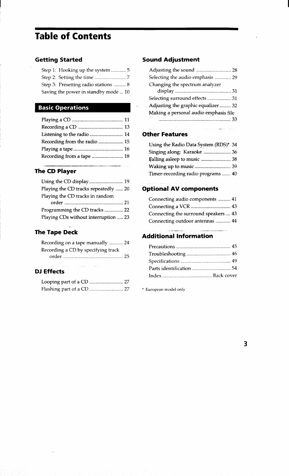 Sony MHC-RXD9 User Manual | Page 3 / 56